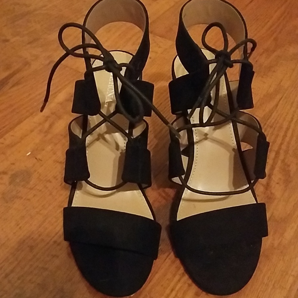 Merona block heel lace-up sandal